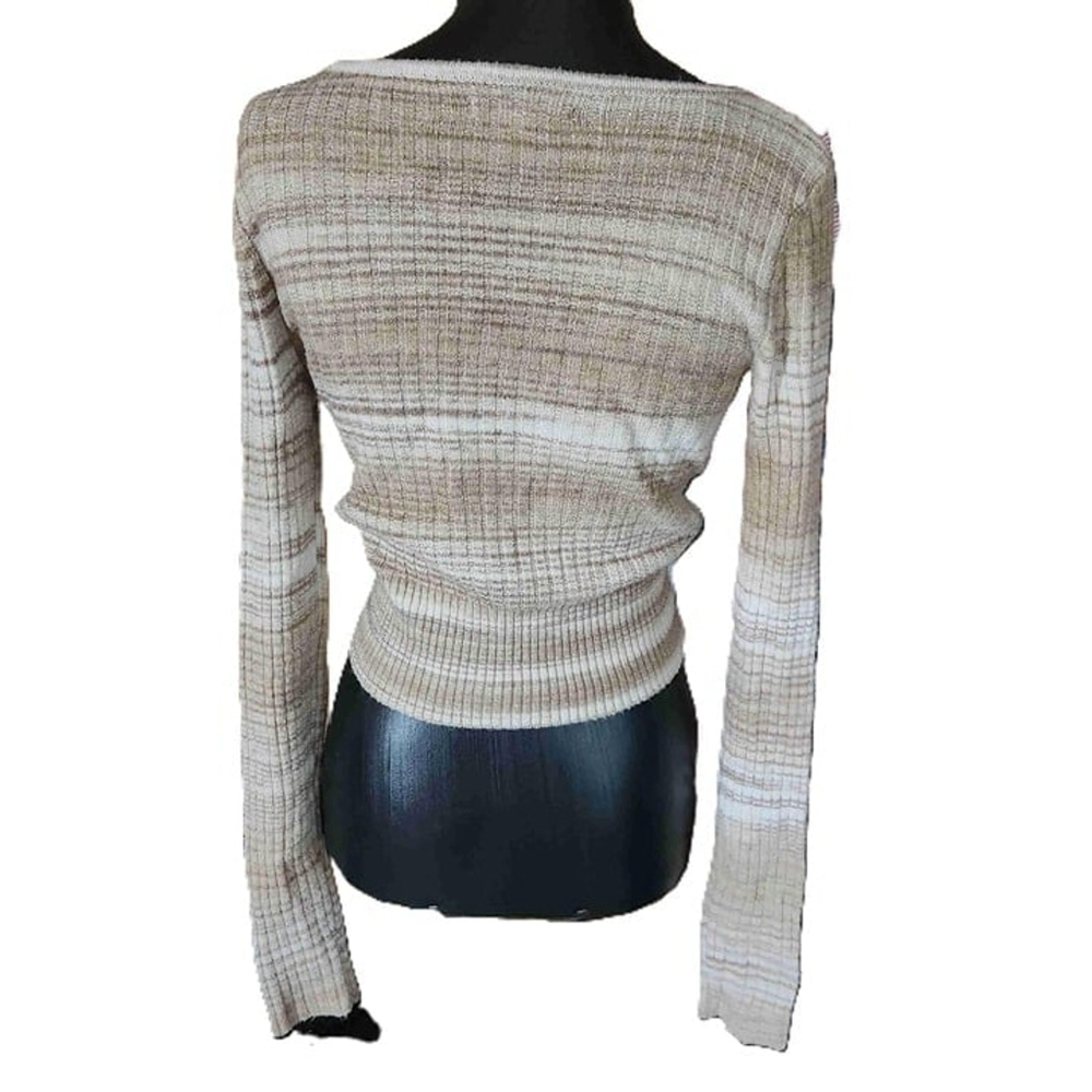 American Eagle Tan Striped Sweater Small HD4829 - Picture 4 of 7